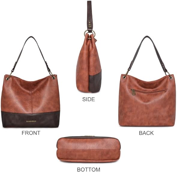Luana Nadine Hobo Bag Black Leather Designer Purse Handbag Braided Handle |  eBay
